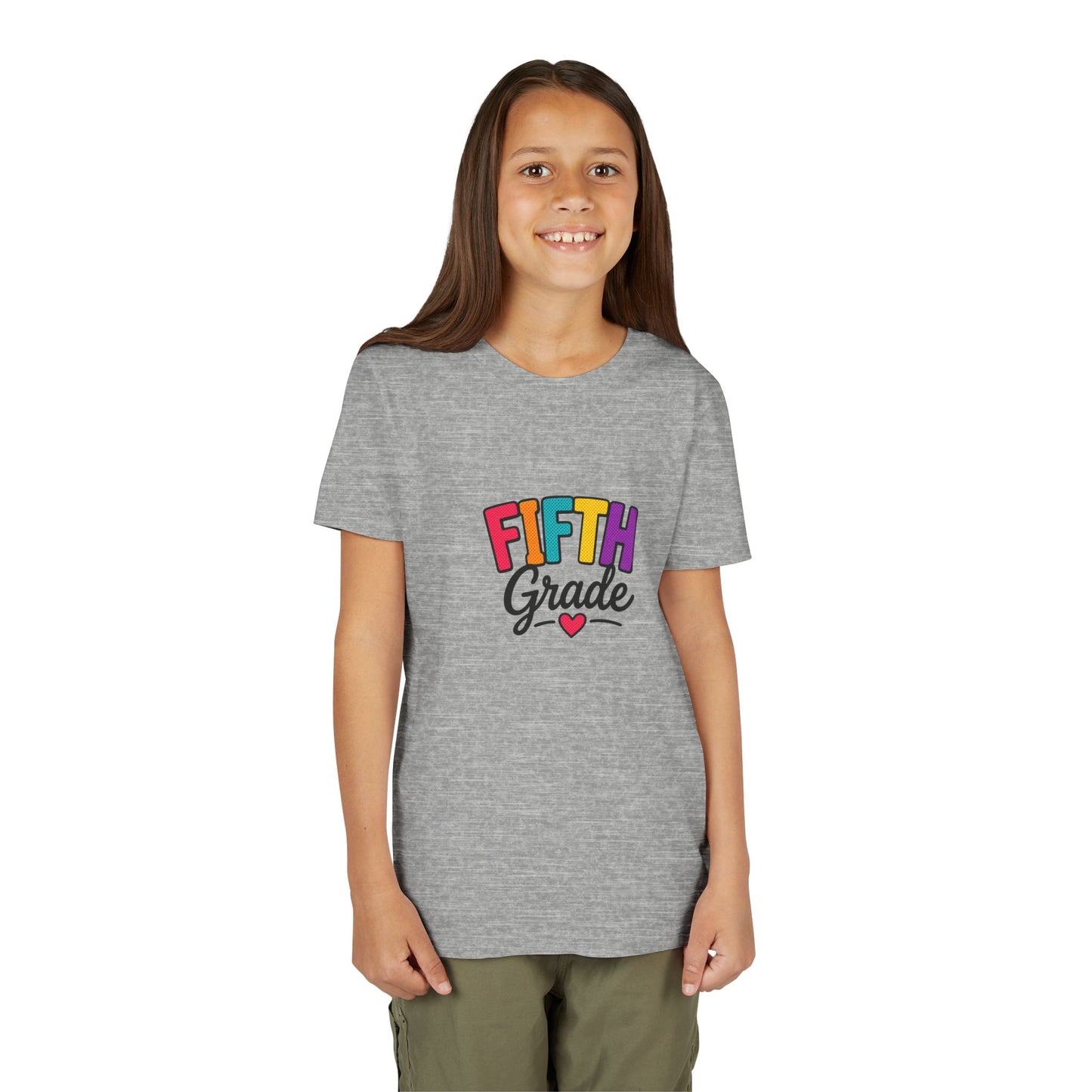 Fifth Grade Kids T‑Shirt – Colorful Back-to-School Tee with Heart