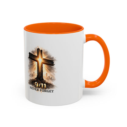 9/11 Never Forget Coffee Mug — Religious Memorial Accent Mug