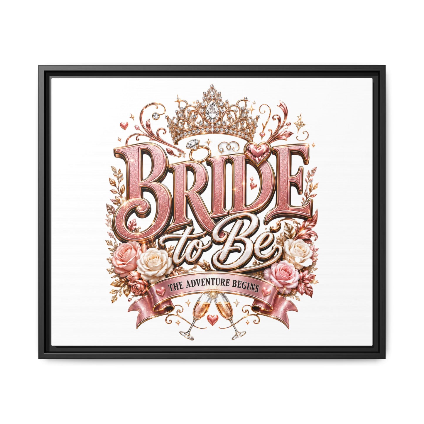 Bride to Be Framed Canvas - 'The Adventure Begins' Bridal Wall Art