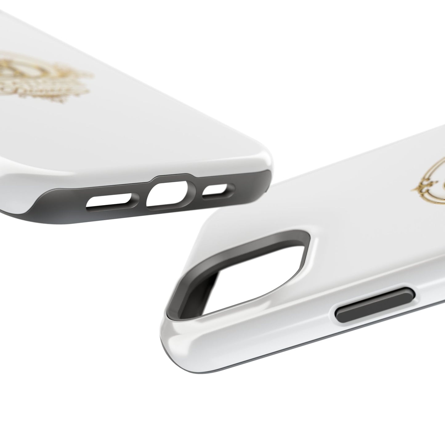 Magnetic Impact-Resistant Phone Case — Gold Floral Crest Logo