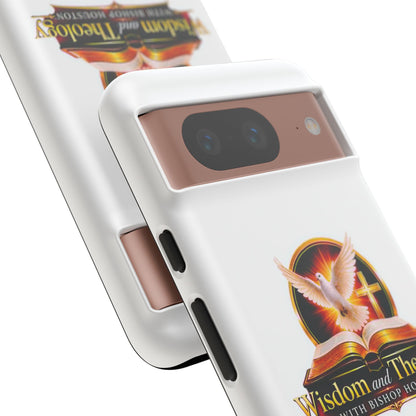 Wisdom and Theology Phone Case — Christian Dove & Cross Protective Tough Case