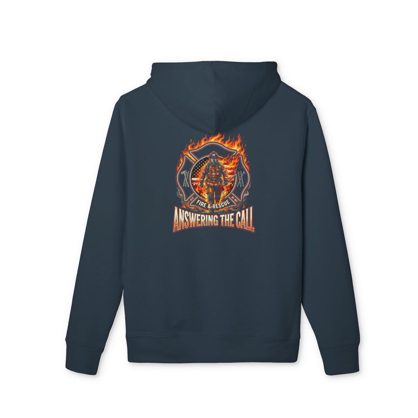 Firefighter Hoodie - "Answering the Call" Flame Rescue Pullover
