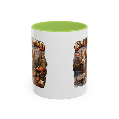 Cleveland Ohio Vintage Football Accent Coffee Mug (11/15oz)