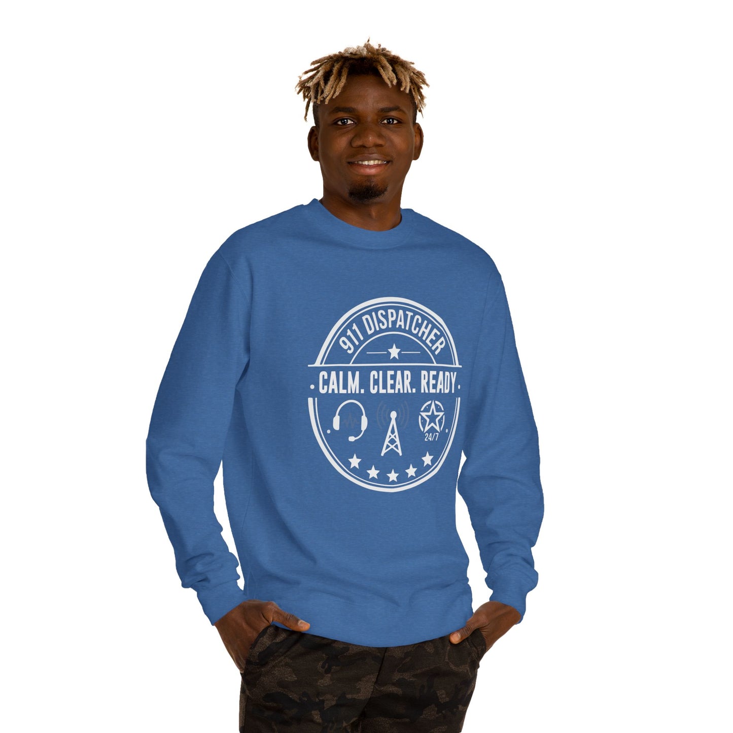911 Dispatcher Sweatshirt - "Calm. Clear. Ready." Crewneck for Emergency Dispatchers