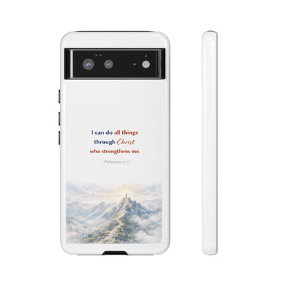 Christian Phone Case – “I Can Do All Things Through Christ” Inspirational Tough Case