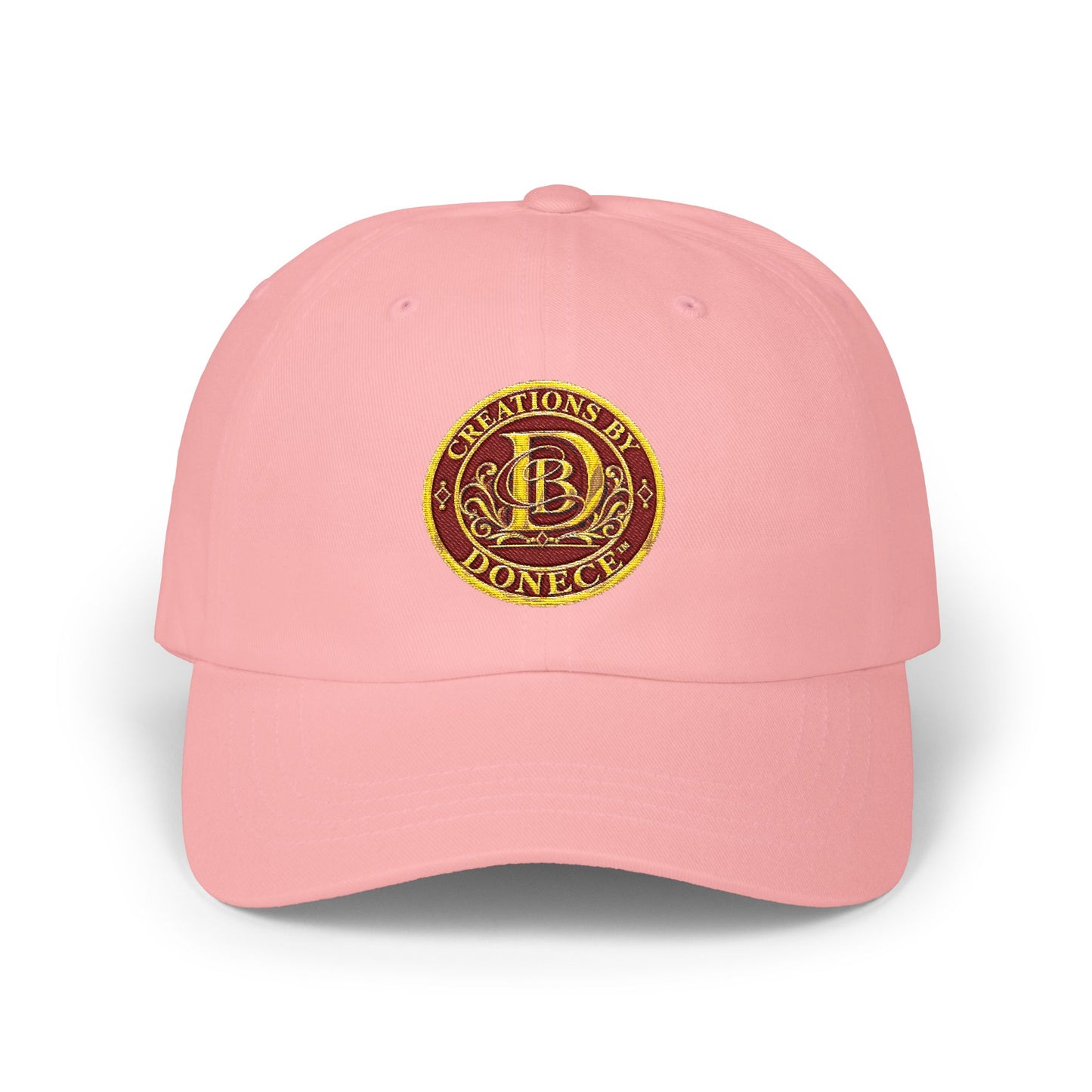 Embroidered Crest Dad Cap — Vintage Seal Monogram Baseball Hat
