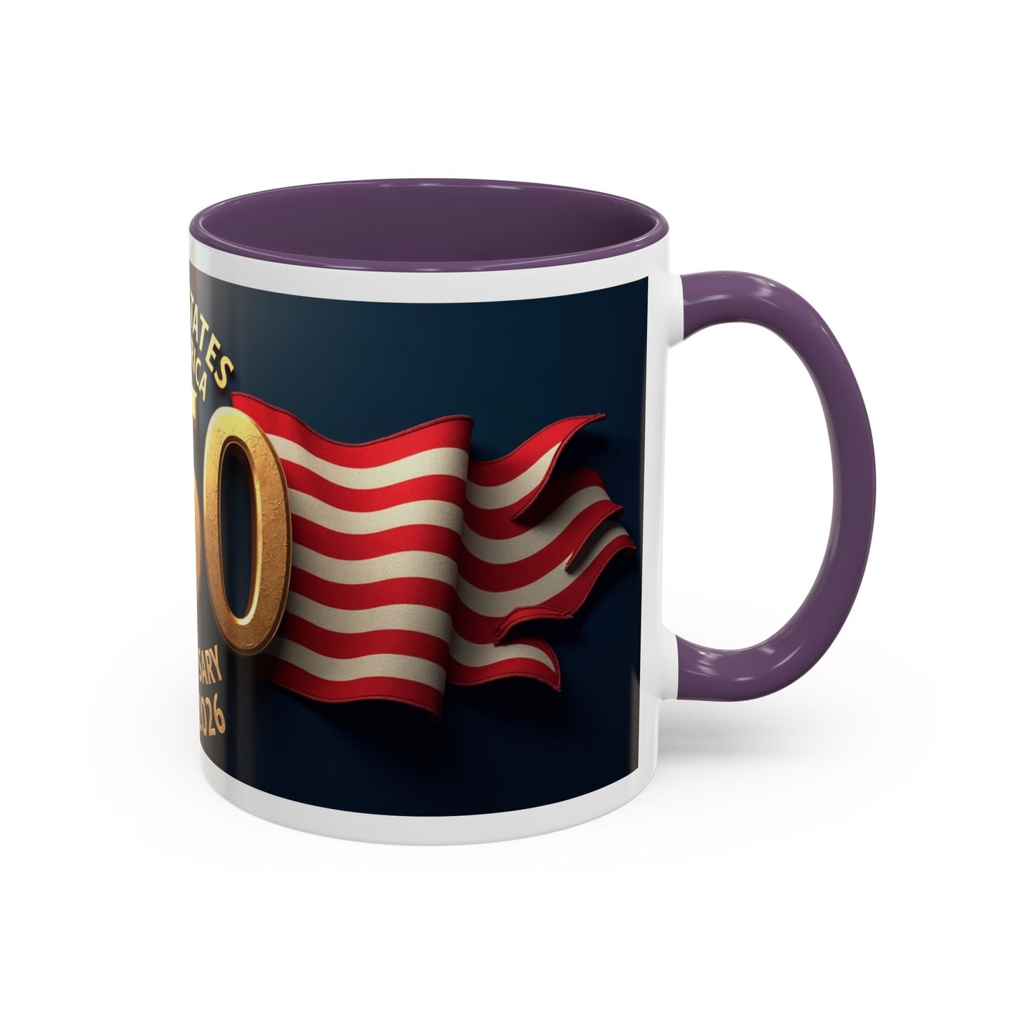 250th Anniversary Coffee Mug — United States of America 1776–2026 Patriotic Accent Mug