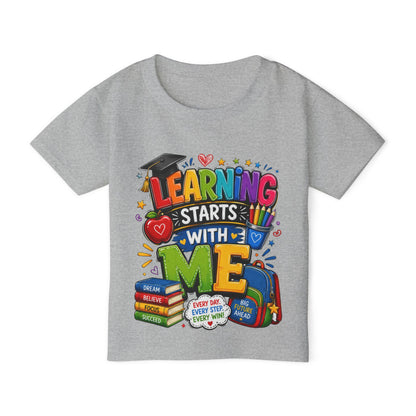 Toddler T-Shirt — "Learning Starts With Me" Colorful Back-to-School Tee