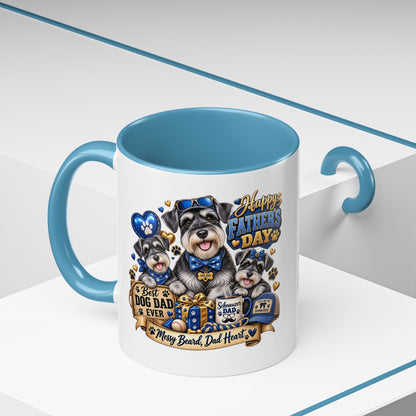 Father's Day Dog Dad Coffee Mug — "Happy Father's Day" Accent Mug (11/15oz)