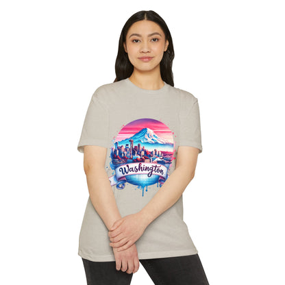 Washington Skyline T-Shirt — Retro Mountain & City Graphic Tee
