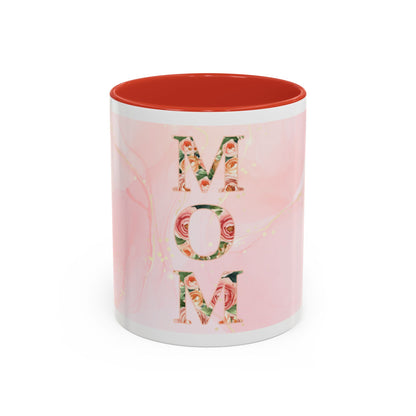 Mom Floral Accent Coffee Mug – Pink Mother's Day Gift (11/15oz)