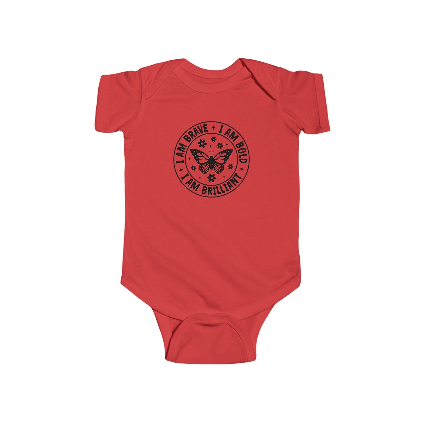 Infant Bodysuit — 'I Am Brave • I Am Bold • I Am Brilliant' Butterfly Onesie