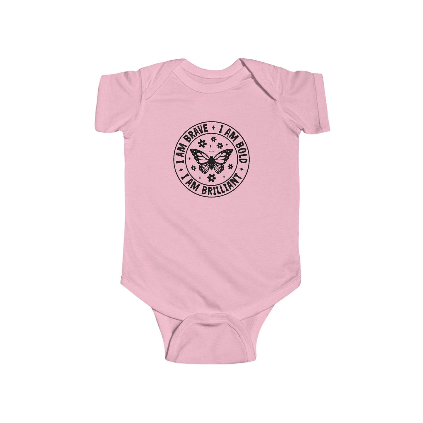 Infant Bodysuit — 'I Am Brave • I Am Bold • I Am Brilliant' Butterfly Onesie
