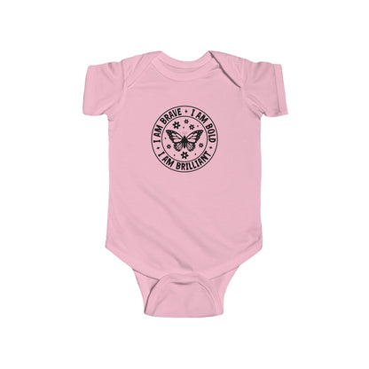 Infant Bodysuit — 'I Am Brave • I Am Bold • I Am Brilliant' Butterfly Onesie
