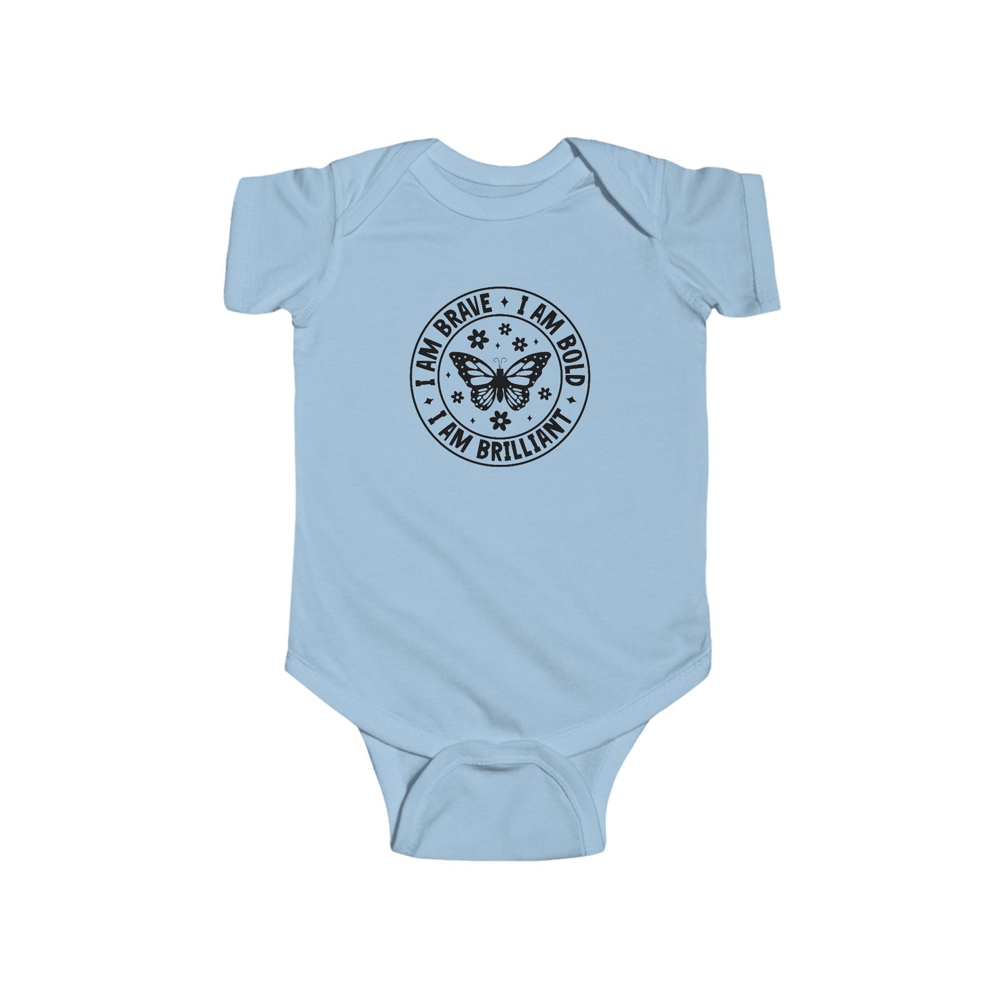 Infant Bodysuit — 'I Am Brave • I Am Bold • I Am Brilliant' Butterfly Onesie