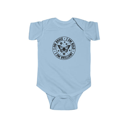 Infant Bodysuit — 'I Am Brave • I Am Bold • I Am Brilliant' Butterfly Onesie