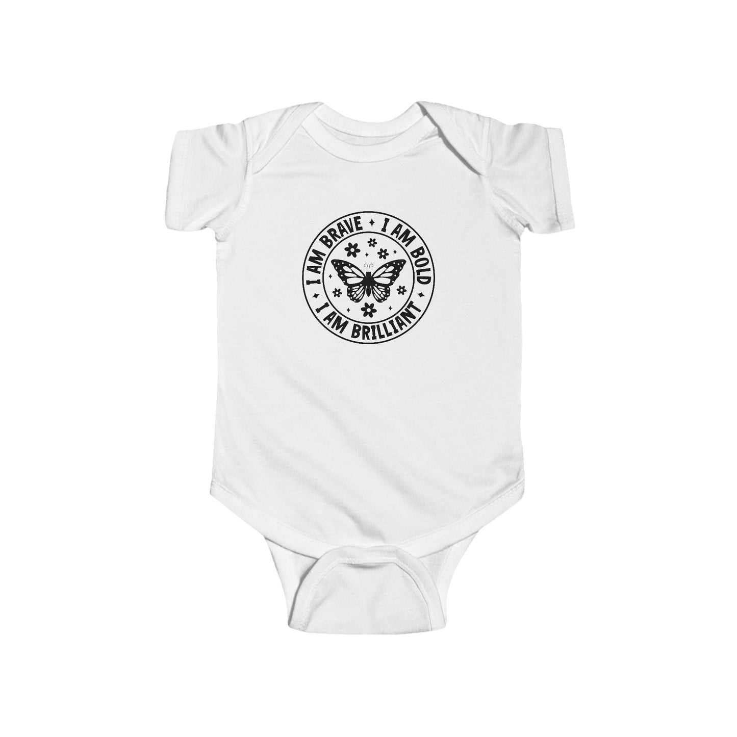 Infant Bodysuit — 'I Am Brave • I Am Bold • I Am Brilliant' Butterfly Onesie