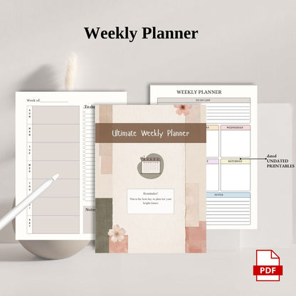 Weekly Planner Printable | Weekly Schedule Planner | Productivity Planner | To Do List Weekly | Weekly Organizer PDF