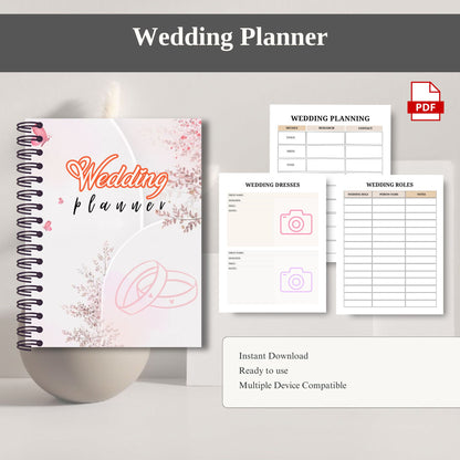 Wedding Planner Printable | Bridal Planner | Wedding Organizer | Wedding Checklist | Budget & Timeline Planner PDF