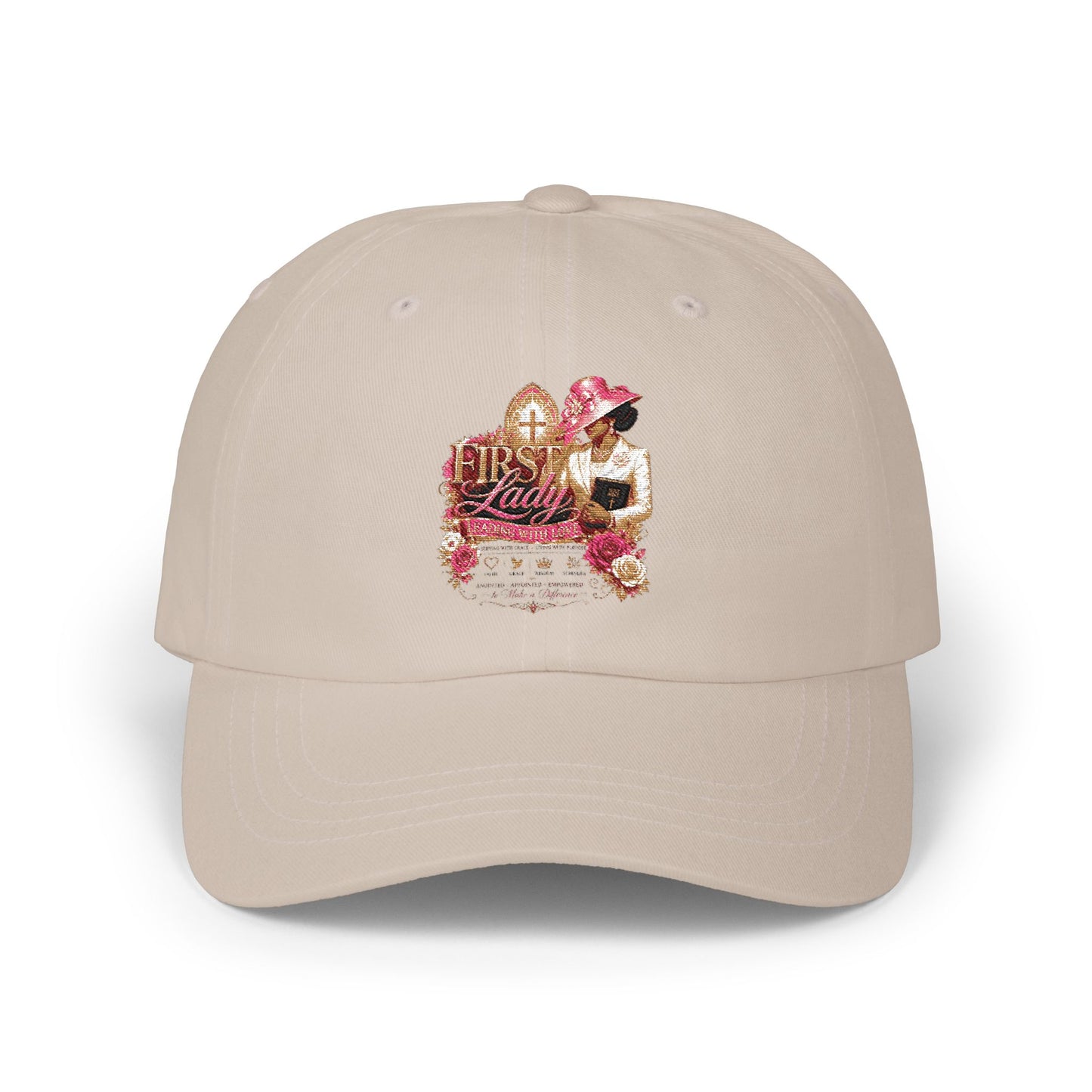 Vintage Floral 'Mom' Dad Cap – Retro Mom & Roses Embroidered Baseball Hat