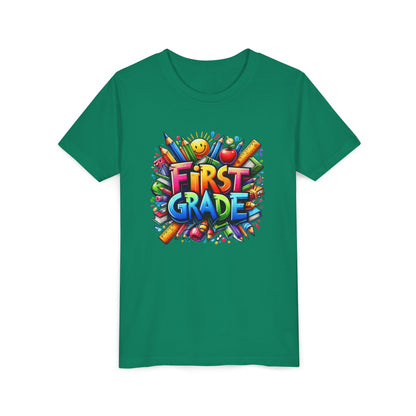 First Grade Kids Tee — Colorful Back-to-School Shirt for Boys & Girls