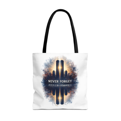 Never Forget Memorial Tote Bag — 9/11 Tribute Skyline All-Over Print