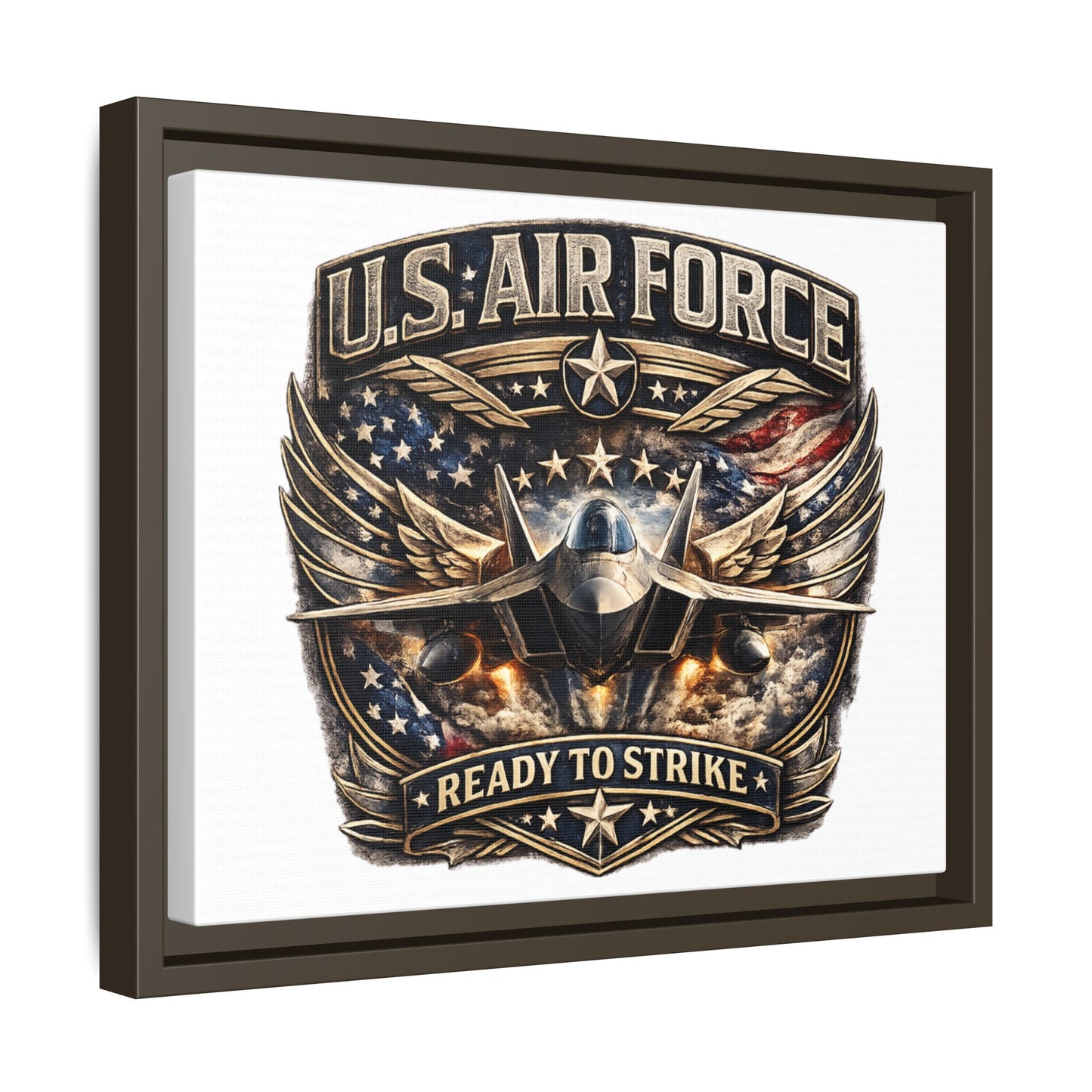 U.S. Air Force Framed Canvas Print – "Ready to Strike" Military Wall Art