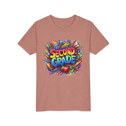 Second Grade Youth Tee — Colorful Back-to-School Kids T-Shirt