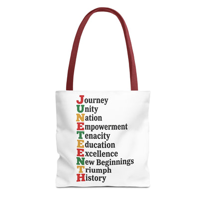 Juneteenth Acrostic Tote Bag — Journey, Unity, Empowerment Canvas Tote
