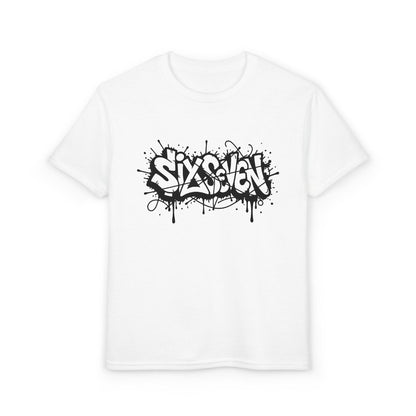 Youth T-Shirt — 'SixxSeven' Black Graffiti Drip Streetwear Tee