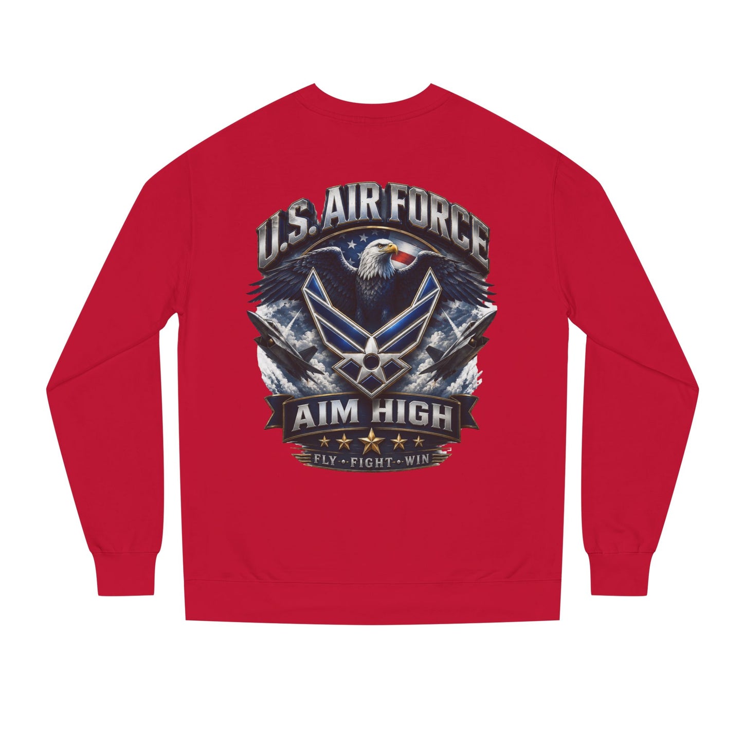Air Force Crewneck Sweatshirt — "U.S. Air Force Aim High" Military Logo Pullover