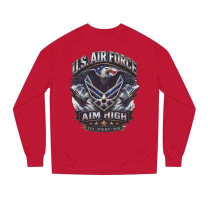 Air Force Crewneck Sweatshirt — "U.S. Air Force Aim High" Military Logo Pullover