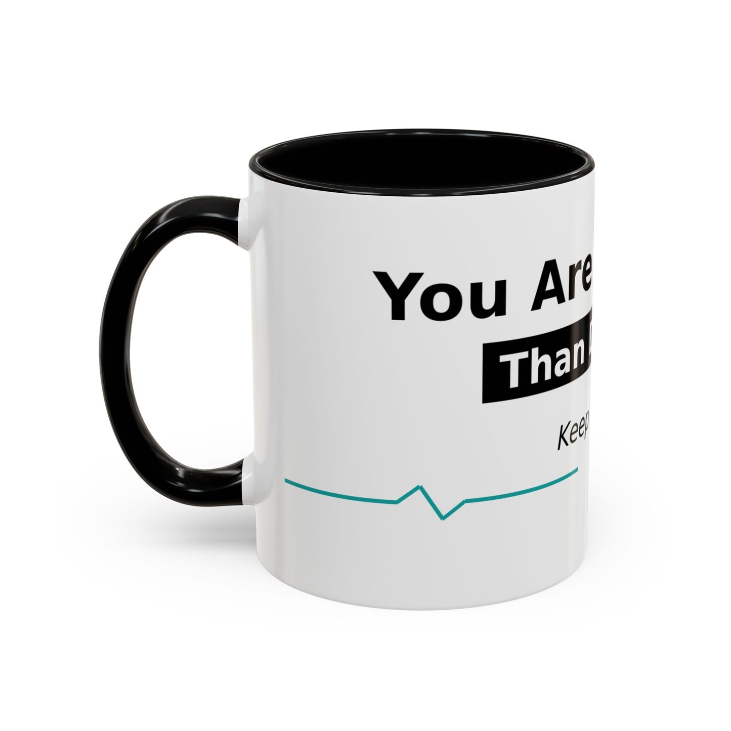 You Are Stronger Than Diabetes Accent Coffee Mug — Keep Fighting Inspirational Tea Cup