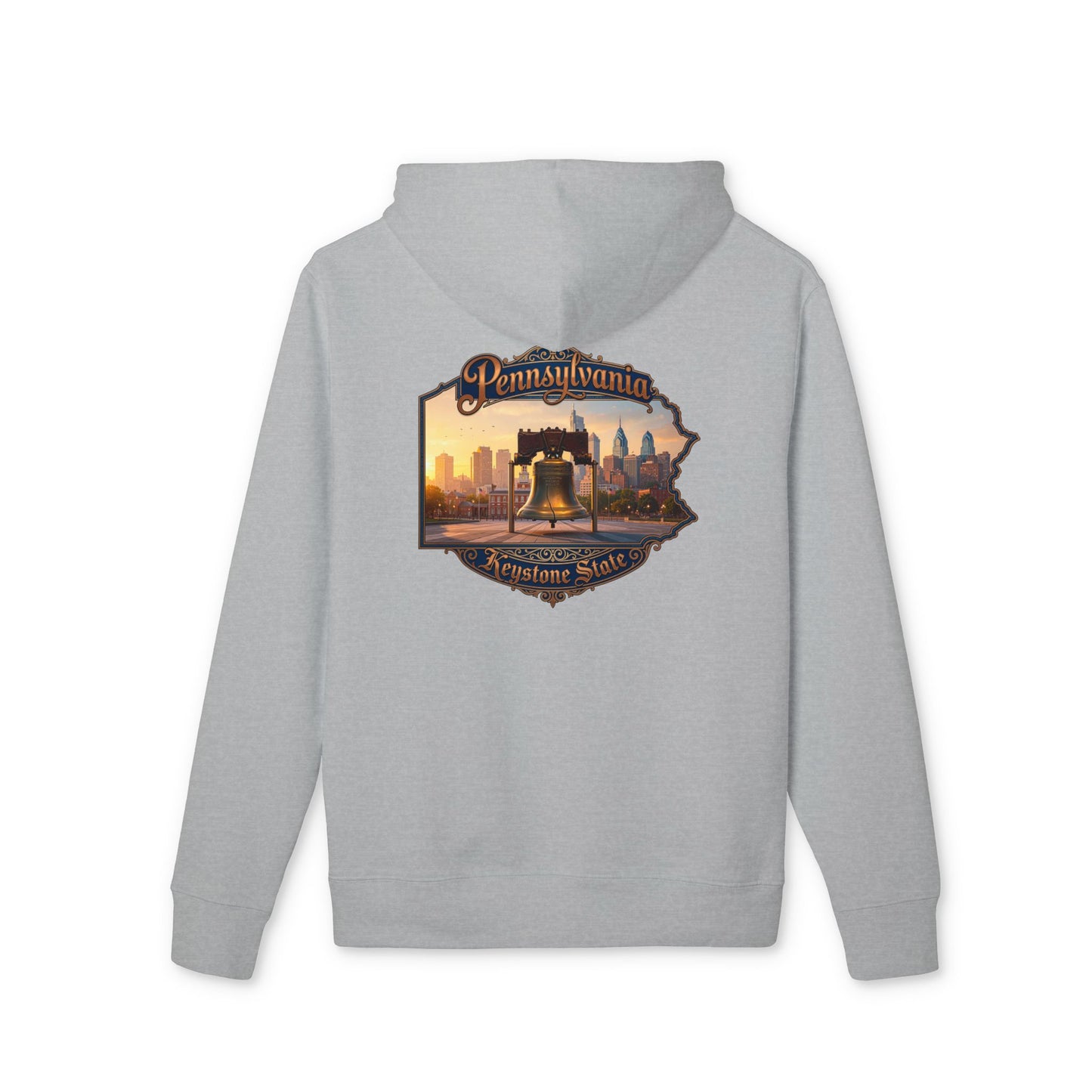 Pennsylvania Keystone State Hoodie — Liberty Bell Skyline Graphic