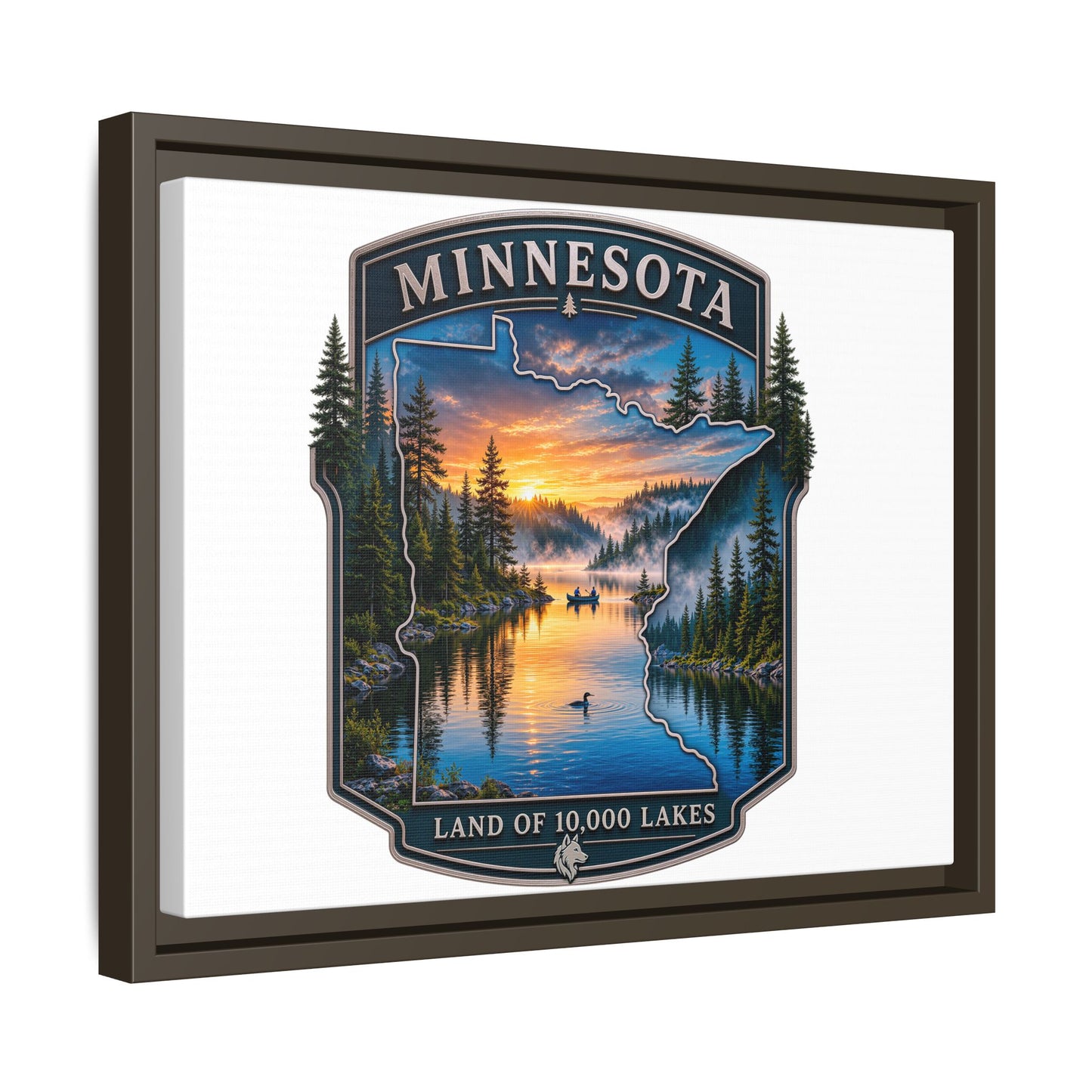 Minnesota Lakes Matte Canvas Print (Framed) — 'Land of 10,000 Lakes' Scenic Wall Art