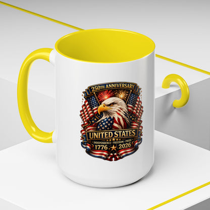 Patriotic Eagle Coffee Mug - United States 250th Anniversary 1776-2026