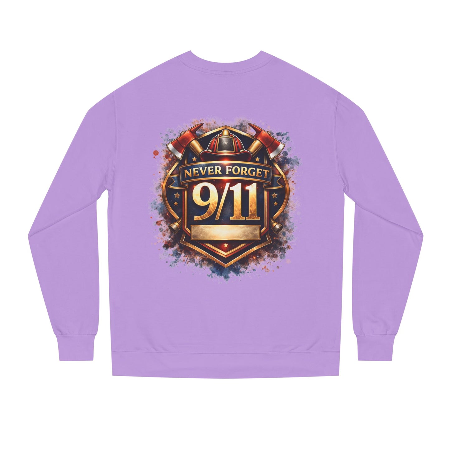 Never Forget 9/11 Sweatshirt — Memorial Firefighter Tribute Crewneck