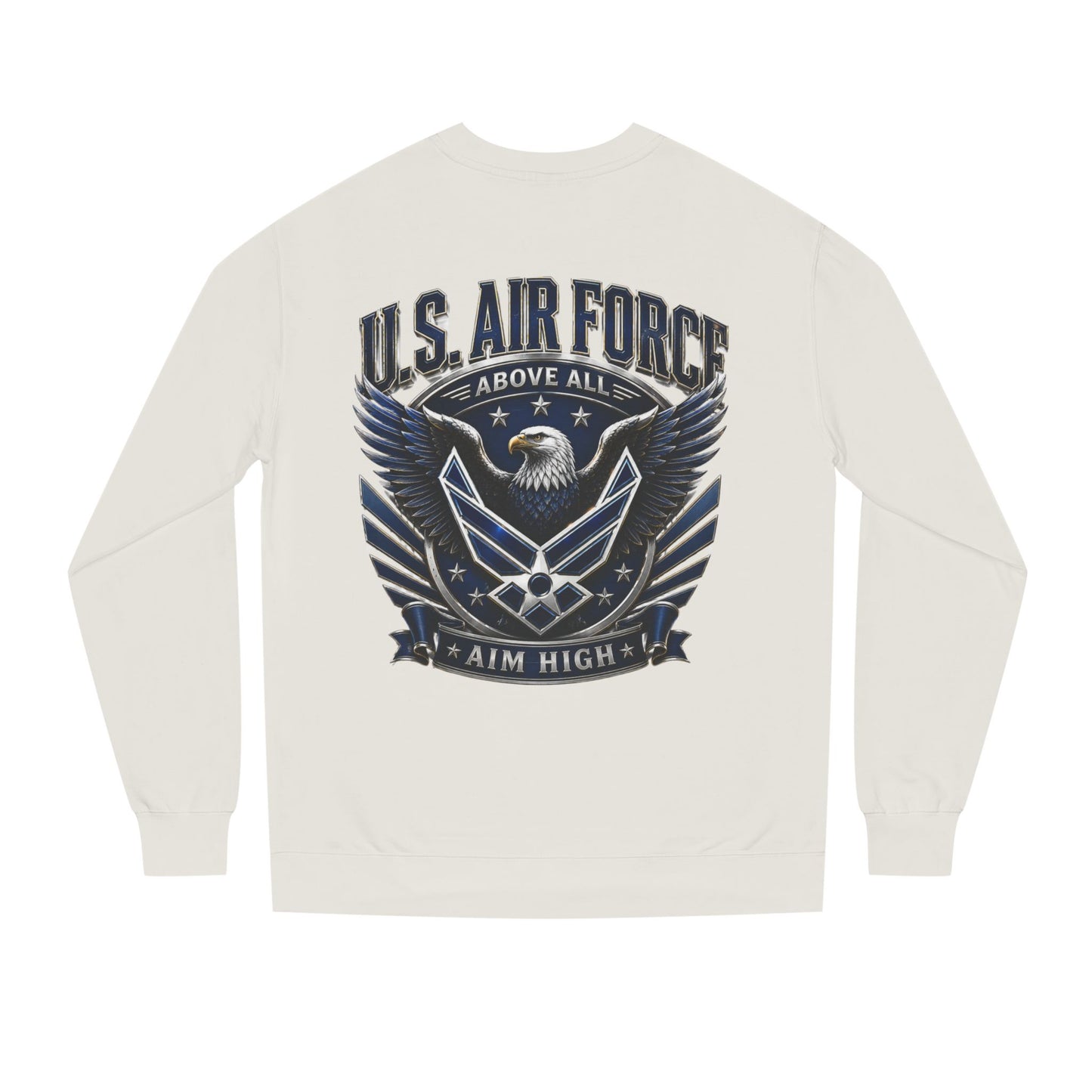 U.S. Air Force Crewneck Sweatshirt — "Above All, Aim High" Graphic