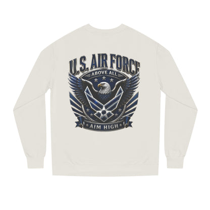 U.S. Air Force Crewneck Sweatshirt — "Above All, Aim High" Graphic