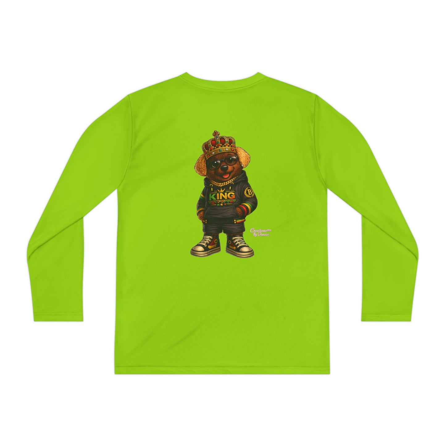 Youth Long Sleeve Tee — 'King' Bear Graphic