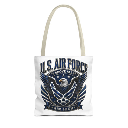 U.S. Air Force Eagle Tote Bag - "Aim High" Military Canvas Tote