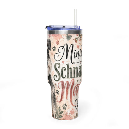 Miniature Schnauzer Mama 40oz Vacuum Tumbler — Insulated Travel Mug with Handle