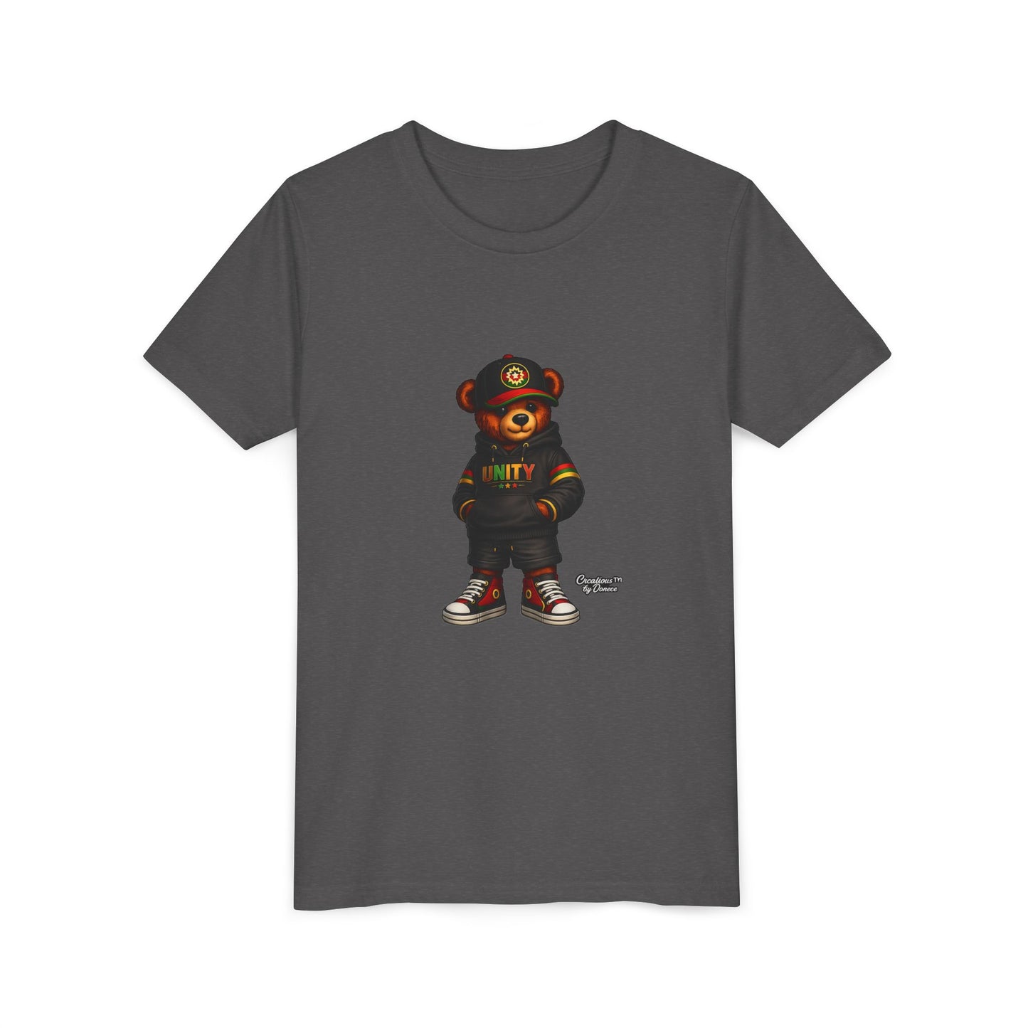 Youth T‑Shirt — Cool Bear Graphic Tee with 'UNITY' Hoodie Design