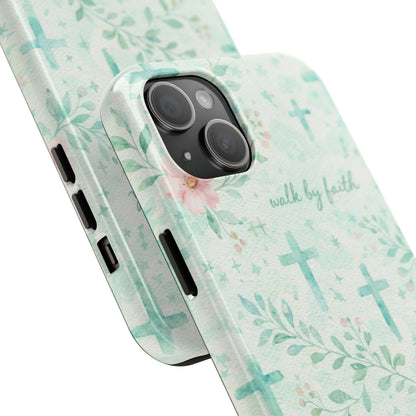 Walk By Faith Phone Case | Christian floral iPhone Case