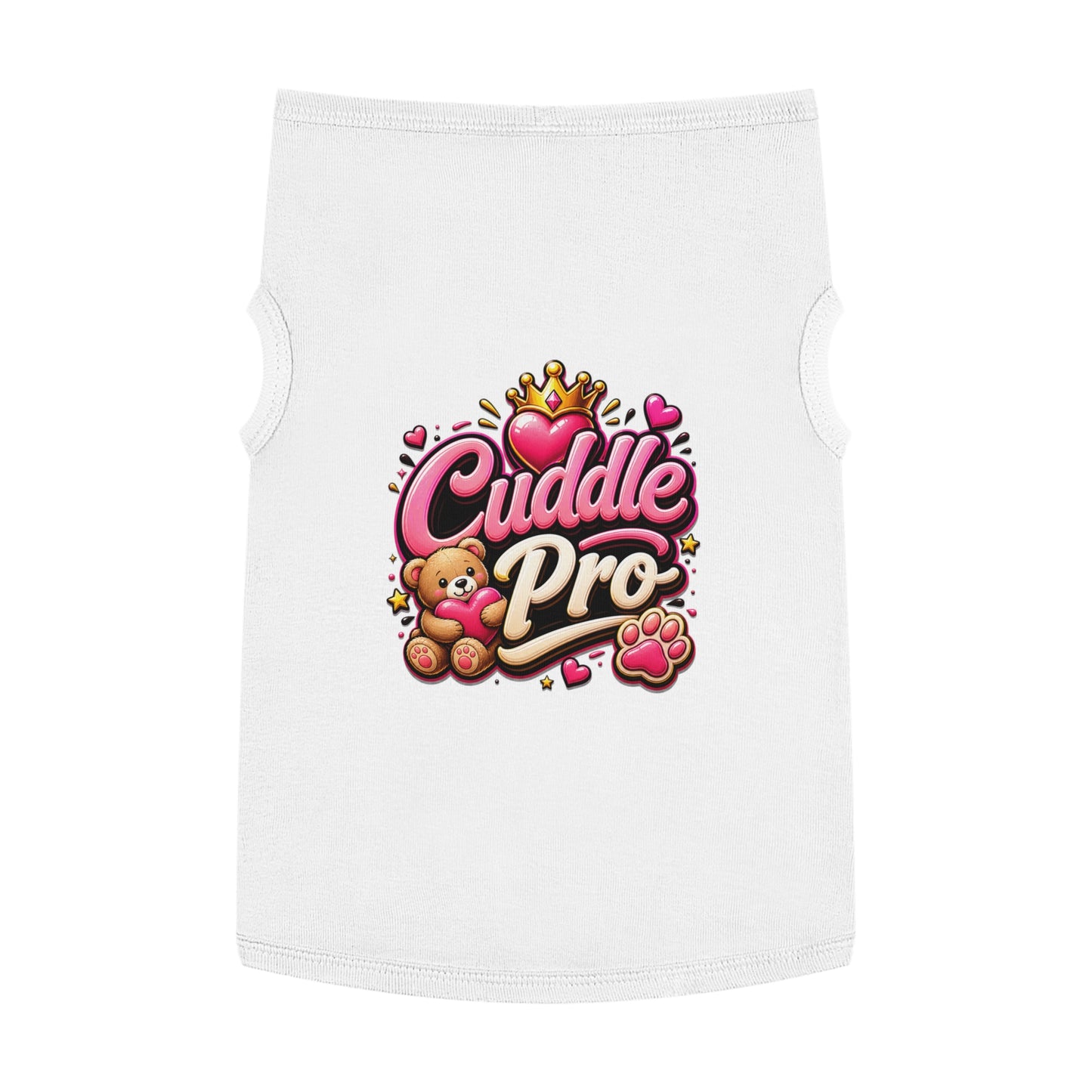 Cuddle Pro Pet Tank Top — Cute Teddy & Heart Dog/Cat Tee