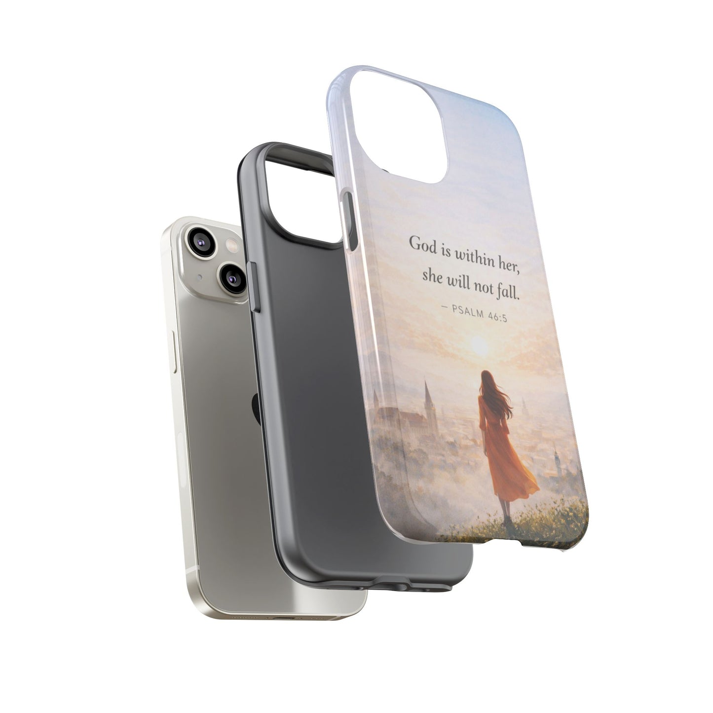 Inspirational Psalm 46:5 Phone Case — 'God is within her, she will not fall' Christian Phone Cover