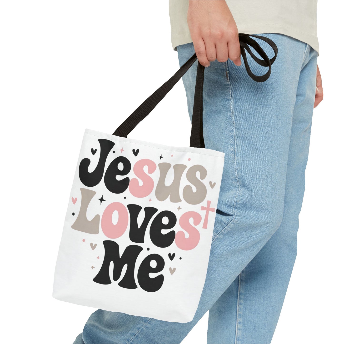 Jesus Loves Me Tote Bag - Faith-Inspired Christian Scripture Canvas Tote