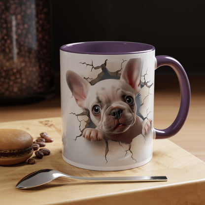French Bulldog Peekaboo Coffee Mug – Cute Puppy 11/15oz Accent Mug