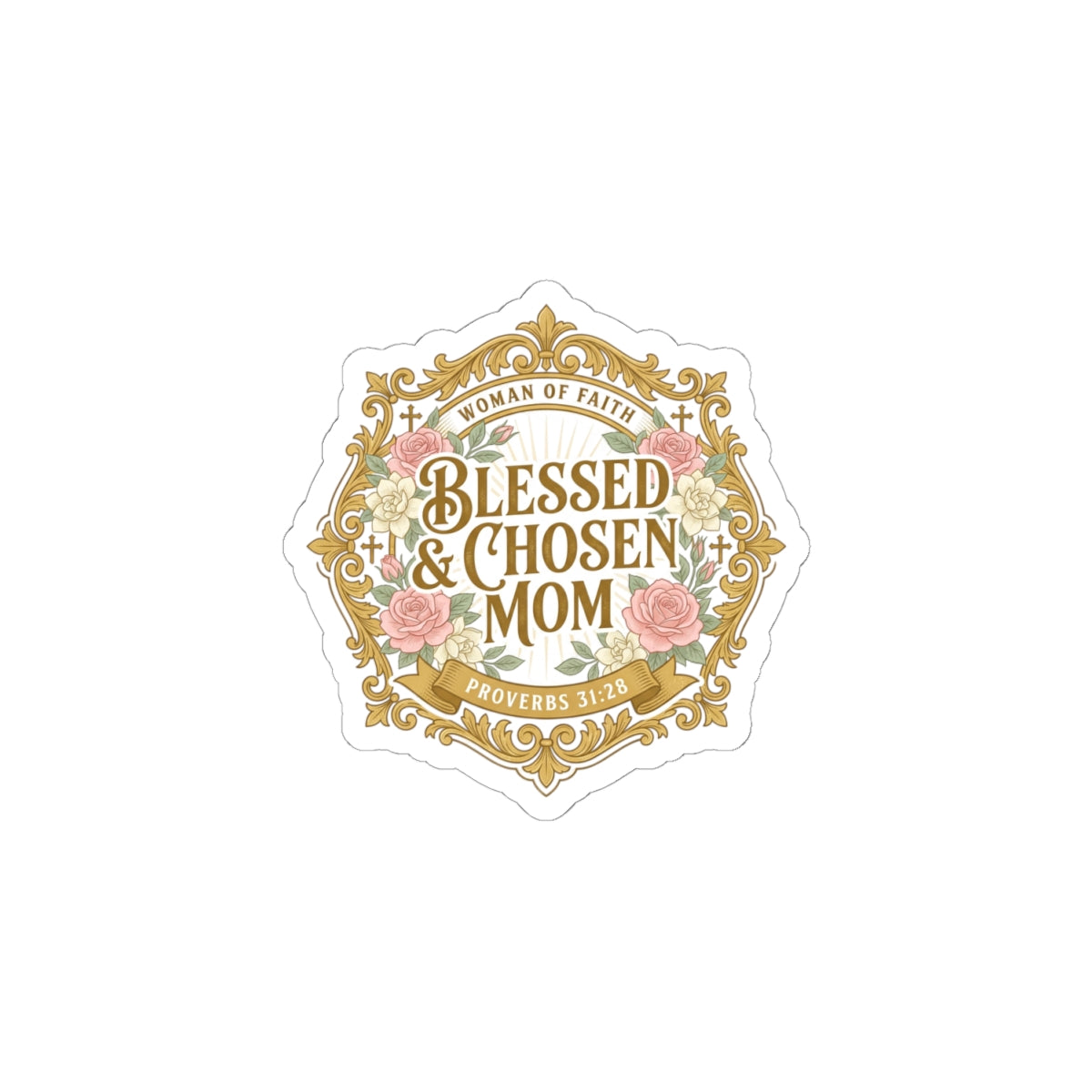 Blessed & Chosen Mom Sticker | minimalist mom life, cool mom streetwear