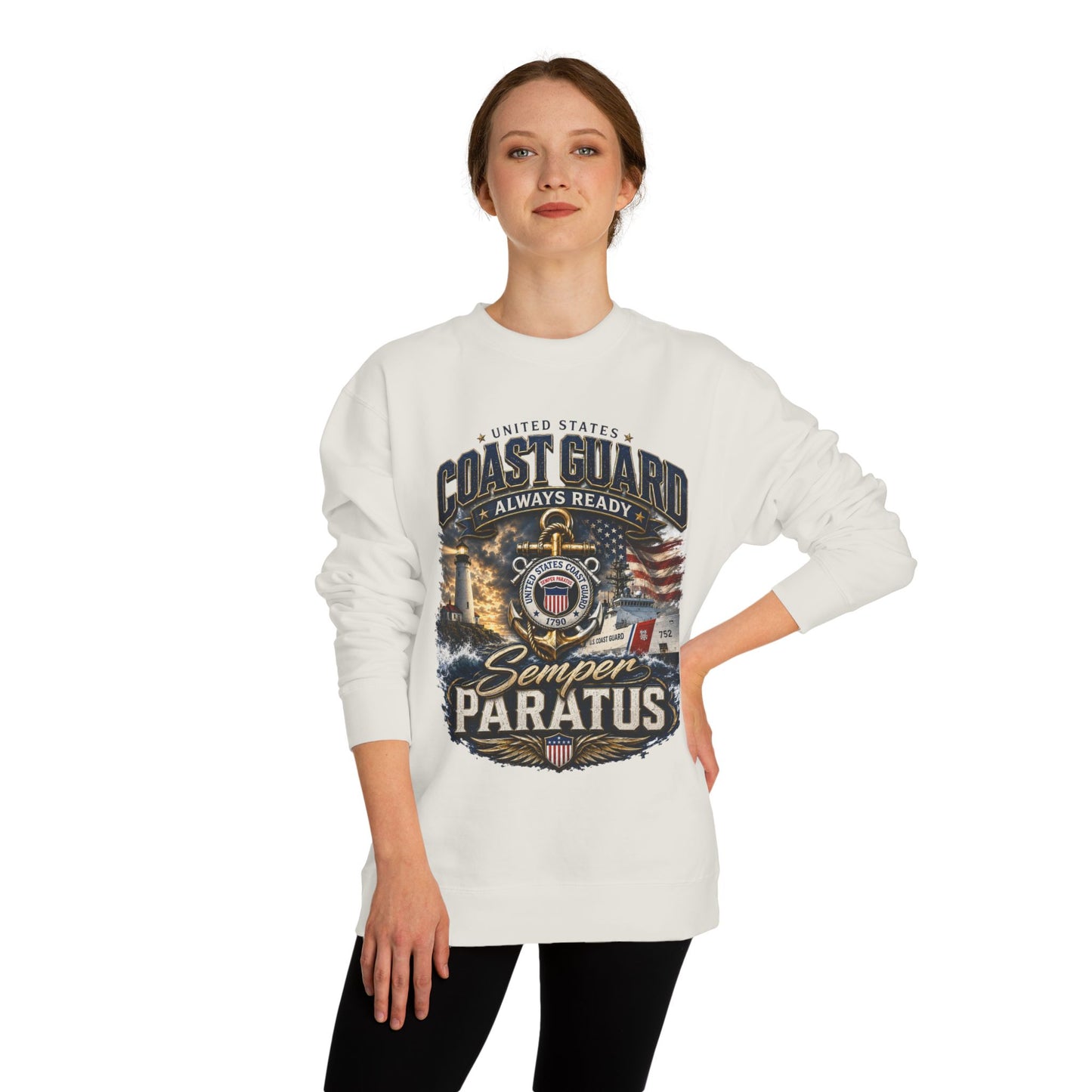 Coast Guard Semper Paratus Sweatshirt — USCG Always Ready Veteran Crewneck